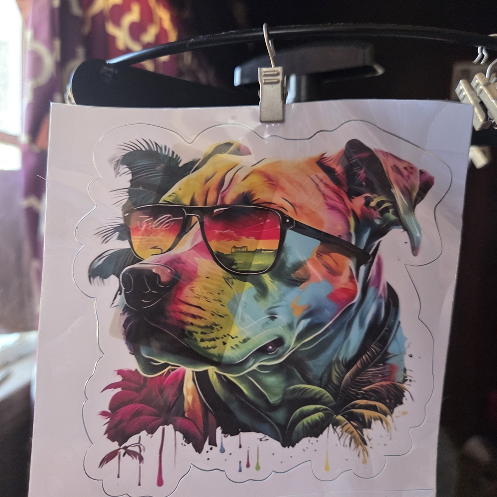 Multi-Color Pitbull Permanent Decal - Picture 2 of 3